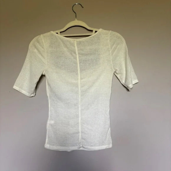 Free People White Ribbed Knit Top - Picture 2 of 3